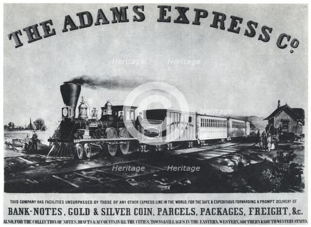 Adams Express Company advertisement, c1860s (1954). Artist: Unknown