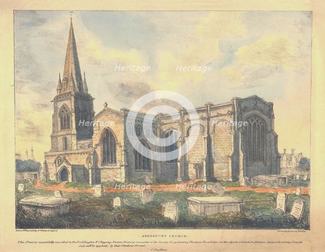 'Adderbury Church', c1830. Creator: Nathaniel Whittock.