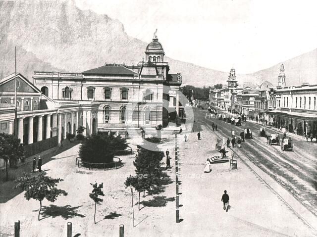 Adderley Street, with the Commercial Exchange and Standard Bank, Cape Town, South Africa, 1895.  Creator: Unknown.