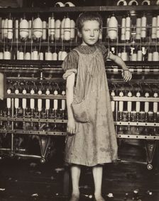 Addie Card, 12 years old. Spinner in cotton mill, North Pownal, Vermont, 1910. Creator: Lewis Wickes Hine
