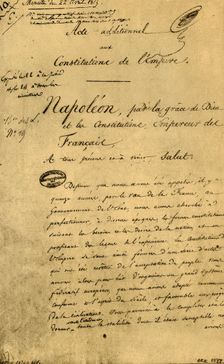Additional act to the constitutions of the Empire, 22 April 1815, (1921). Creator: Unknown