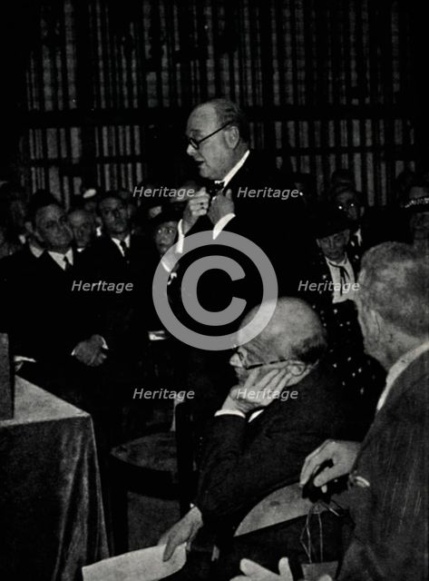 'Addressing a French Audience', 24 September 1936, (1945). Creator: Unknown.