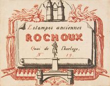 Address-card of the printseller, Rochoux, 1855. Creator: Charles Meryon
