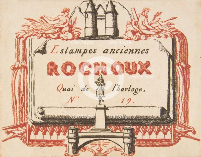 Address-card of the printseller, Rochoux, 1855. Creator: Charles Meryon.