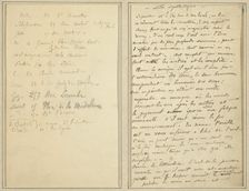 Address List; Manuscript Page [recto], 1884-1888. Creator: Paul Gauguin