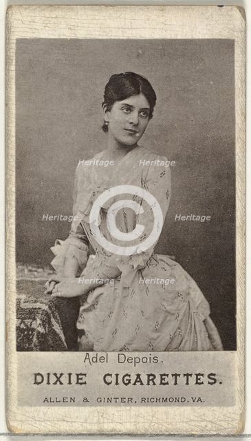 Adel Depois, from the Actresses series (N67) promoting Dixie Cigarettes for Allen & Gi..., ca. 1888. Creator: Allen & Ginter.