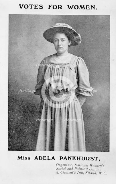 Adela Constantia Mary Pankhurst, c1908. Creator: Unknown.