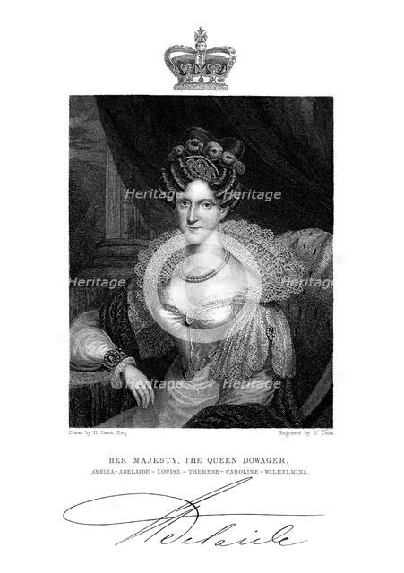 Adelaide of Saxe-Meiningen, Queen Consort of William IV of the United Kingdom, 19th century.Artist: H Cock
