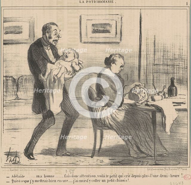 Adélaide ... ma bonne ... fais donc attention..., 19th century. Creator: Honore Daumier.