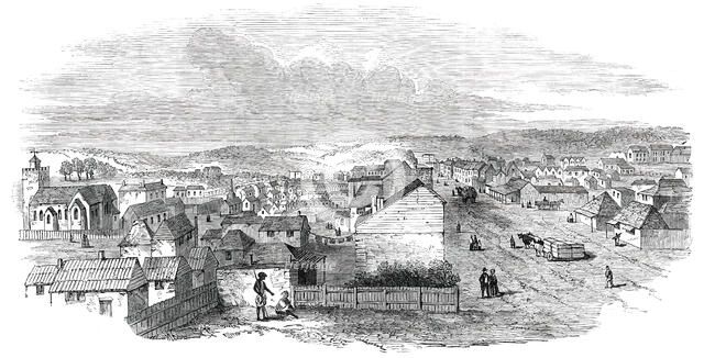 Adelaide, South Australia - from Hindley-Street, 1850. Creator: Unknown.