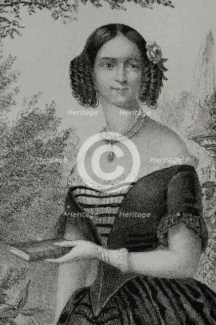 Adelgunde of Bavaria, (1823-1914), Duchess consort of Modena and Reggio (1846-1859)..., 1852.  Creator: Julio Donón.