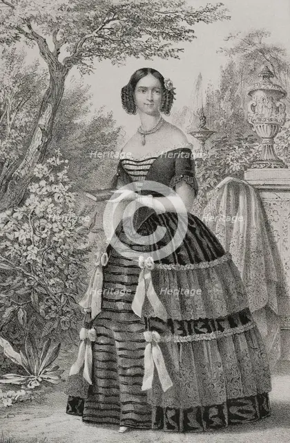 Adelgunde of Bavaria, (1823-1914), Duchess consort of Modena and Reggio (1846-1859)..., 1852. Creator: Julio Donón.