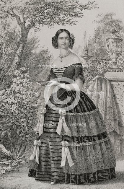 Adelgunde of Bavaria, (1823-1914), Duchess consort of Modena and Reggio (1846-1859)..., 1852. Creator: Julio Donón.