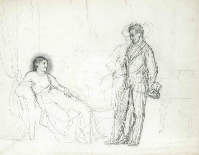 Adelina Patti as Violetta in the opera La traviata by Giuseppe Verdi, End 1860s-Early 1870s. Artist: Repin, Ilya Yefimovich (1844-1930)