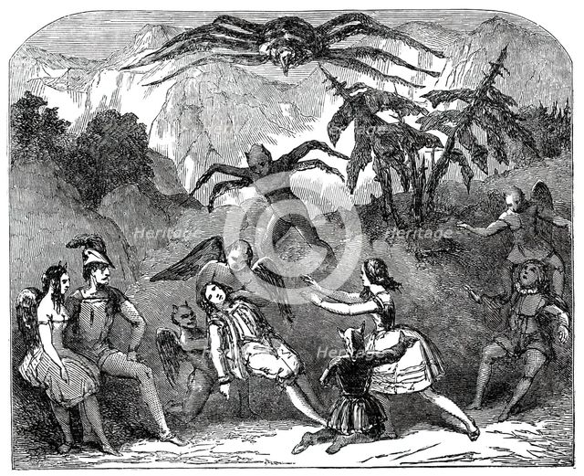 Adelphi - Scene from "La Tarantula; or, The Spider King", 1850. Creator: Unknown.