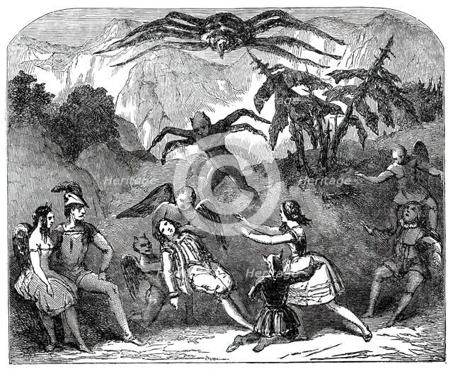 Adelphi - Scene from "La Tarantula; or, The Spider King", 1850. Creator: Unknown.