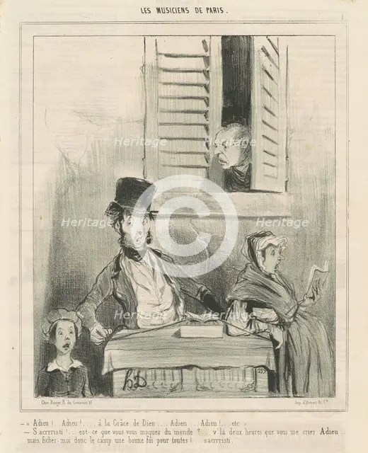 Adieu! ... A la grâce de dieu ..., 19th century. Creator: Honore Daumier.