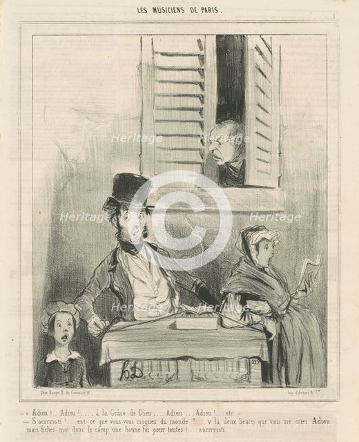 Adieu! ... A la grâce de dieu ..., 19th century. Creator: Honore Daumier.