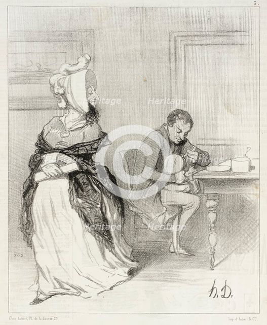 Adieu, mon cher, je vais chez mes éditeurs!..., 1844. Creator: Honore Daumier.