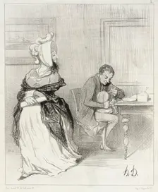 Adieu, mon cher, je vais chez mes éditeurs!..., 1844. Creator: Honore Daumier