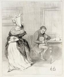 Adieu, mon cher, je vais chez mes éditeurs!..., 1844. Creator: Honore Daumier