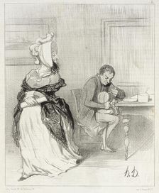 Adieu, mon cher, je vais chez mes éditeurs!..., 1844. Creator: Honore Daumier