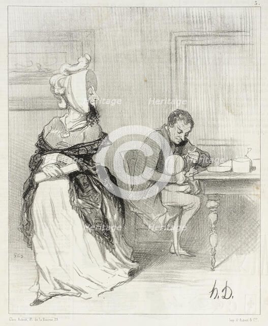 Adieu, mon cher, je vais chez mes éditeurs!..., 1844. Creator: Honore Daumier.