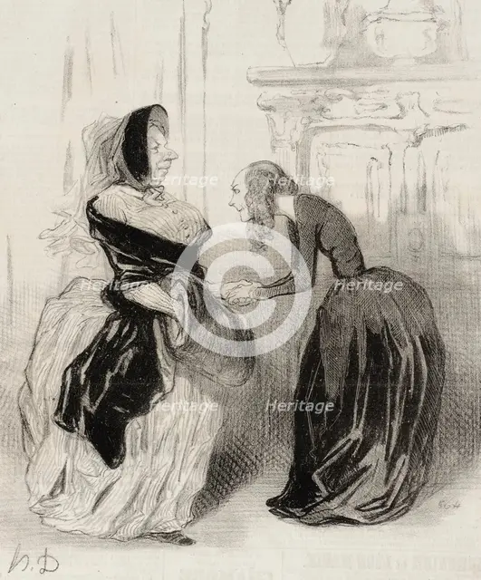 Adieu, ma chère Flora...ne manquez pas.., 1844. Creator: Honore Daumier.