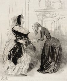 Adieu, ma chère Flora...ne manquez pas.., 1844. Creator: Honore Daumier