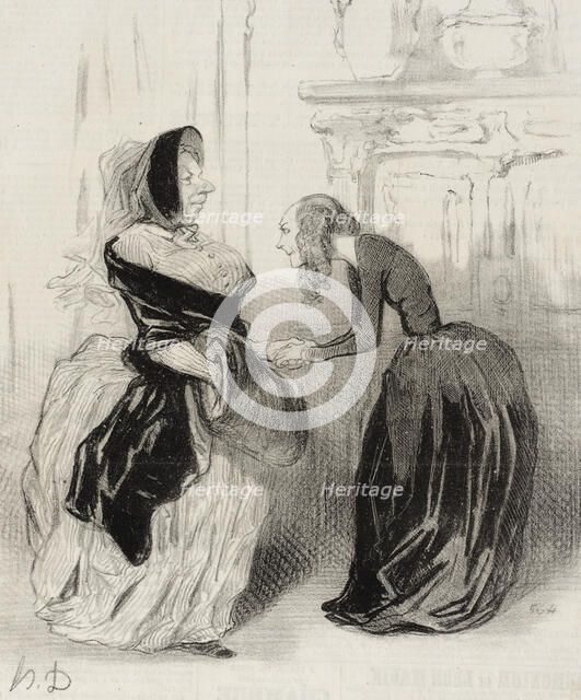 Adieu, ma chère Flora...ne manquez pas.., 1844. Creator: Honore Daumier.