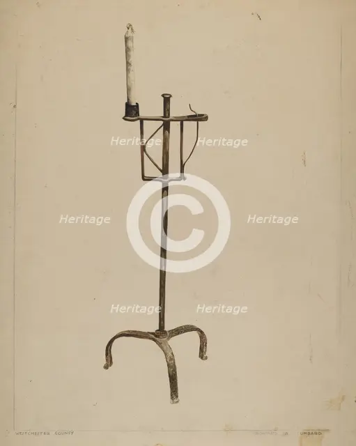 Adjustable Candle Holder, c. 1937. Creator: Howard Lumbard.