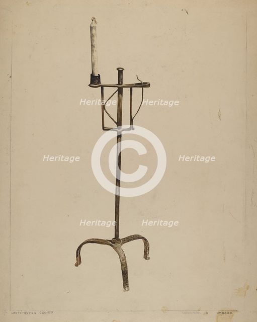 Adjustable Candle Holder, c. 1937. Creator: Howard Lumbard.