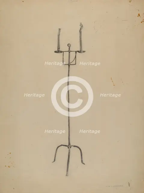 Adjustable Candle Holder, c. 1939. Creator: Howard Lumbard.