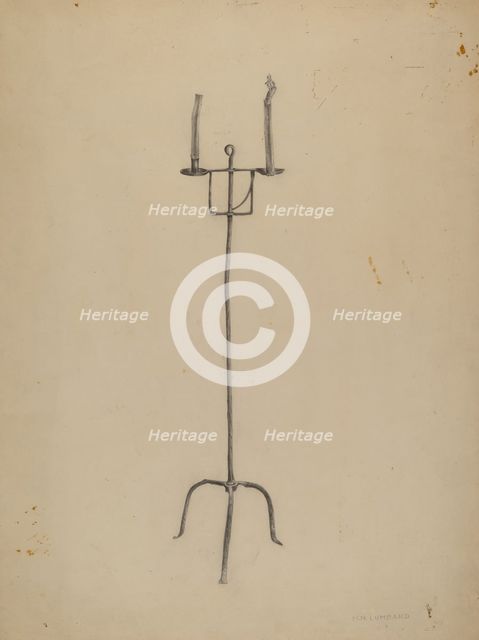 Adjustable Candle Holder, c. 1939. Creator: Howard Lumbard.