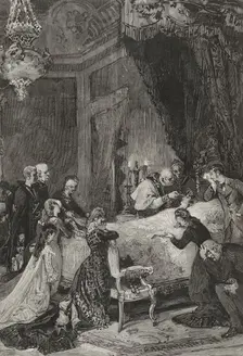 Administering the sacrament of the extreme unction to María de las Mercedes of Orleans, 1878. Creator: Arturo Carretero y Sánchez