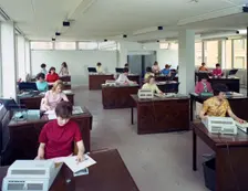Administration office at Huntsman House, Leeds, West Yorkshire, 1968. Creator: Michael Walters