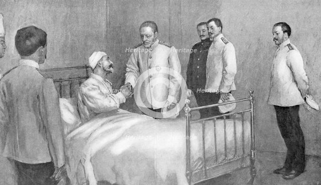 Admiral Togo visiting Russian Admiral Rozhestvensky in hospital,  Russo-Japanese War ,1904-5. Artist: Unknown