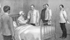 Admiral Togo visiting Russian Admiral Rozhestvensky in hospital, Russo-Japanese War ,1904-5