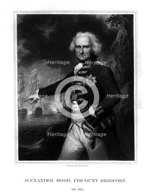 Admiral Alexander Hood, 1st Viscount Bridport, officer of the Royal Navy, (1832).Artist: J Robinson