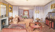 Admiral Bosanquet's Drawing Room at Clay Hill, Enfield, 1843. Artist: Charlotte Elizabeth Ives Bosanquet