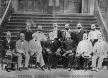 Admiral Cervera and his principle officers including Captain Eulate, c1910