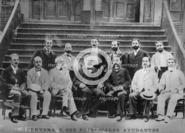 Admiral Cervera and his principle officers including Captain Eulate, c1910. Artist: Unknown