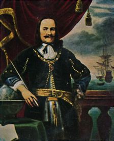 Admiral de Ruyter 1607-1676. - Gemälde von F. Bol 1934. Creator: Unknown