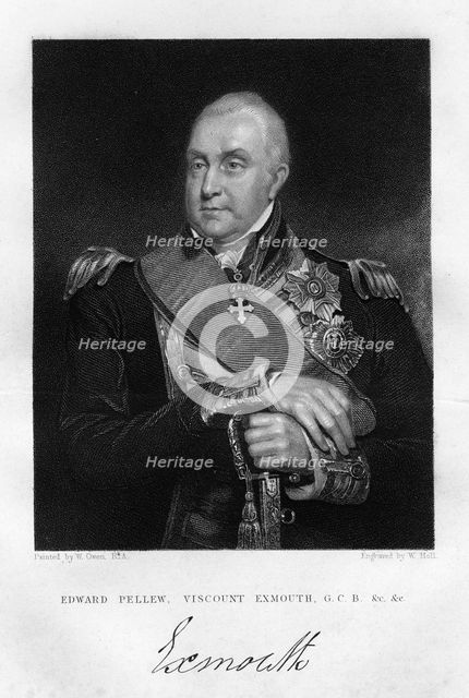 Admiral Edward Pellew (1757-1833), 1st Viscount Exmouth, 1837.Artist: W Holl
