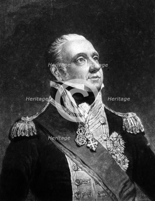 Admiral Edward Pellew (1757-1833), 1st Viscount Exmouth, 1837.Artist: C Turner