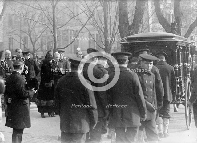 Admiral George Dewey, U.S.N. - Coffin Leaving House, 1917. Creator: Harris & Ewing.