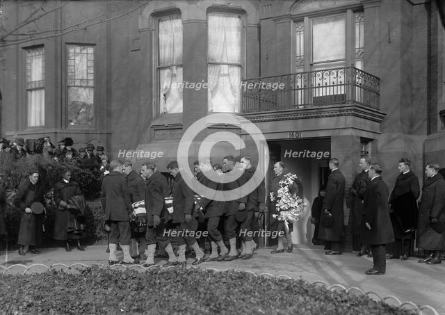 Admiral George Dewey, U.S.N. - Coffin Leaving House, 1917. Creator: Harris & Ewing.