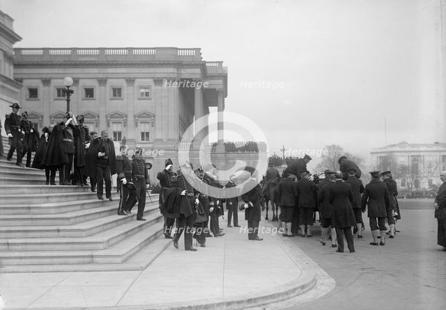 Admiral George Dewey, U.S.N. - Leaving Capitol, 1917. Creator: Harris & Ewing.
