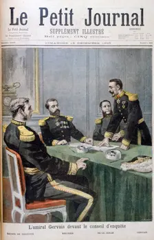 Admiral Gervais in front of the investigation board, 1895. Creator: F Meaulle