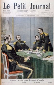 Admiral Gervais in front of the investigation board, 1895. Creator: F Meaulle